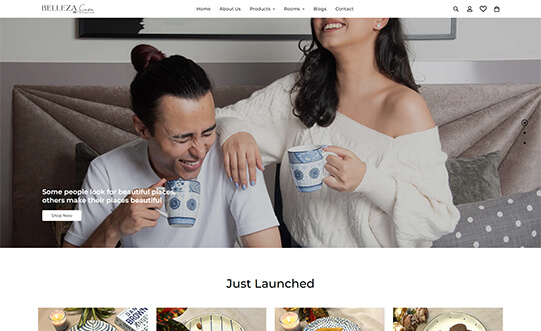 Homepage of Bellezacasa Website | Aquil Tech Labs