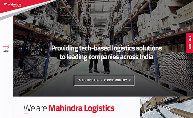 Homepage of Mahindra Logistics | Aquil Tech Labs