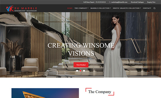 Homepage of RK Marbles | Aquil Tech Labs